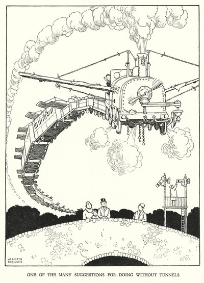 Ilustracja do Ribaldry na kolei autorstwa W Heatha Robinsona (lito) autorstwa William Heath Robinson