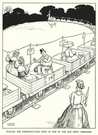 Ilustracja do Ribaldry na kolei autorstwa W Heatha Robinsona (lito) autorstwa William Heath Robinson