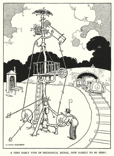 Ilustracja do Ribaldry na kolei autorstwa W Heatha Robinsona (lito) autorstwa William Heath Robinson