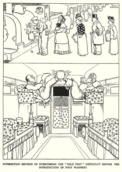 Ilustracja do Ribaldry na kolei autorstwa W Heatha Robinsona (lito) autorstwa William Heath Robinson
