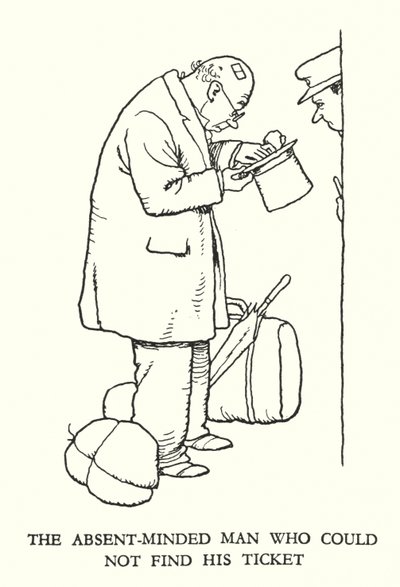 Ilustracja do Ribaldry na kolei autorstwa W Heatha Robinsona (lito) autorstwa William Heath Robinson