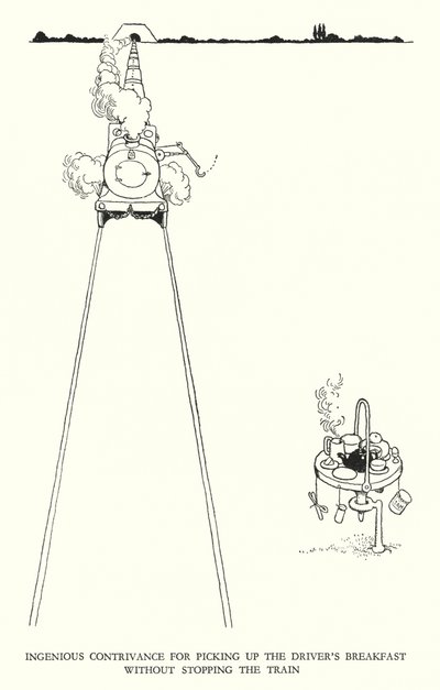 Ilustracja do Ribaldry na kolei autorstwa W Heatha Robinsona (lito) autorstwa William Heath Robinson