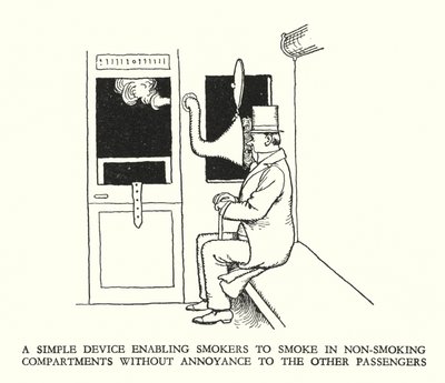 Ilustracja do Ribaldry na kolei autorstwa W. Heatha Robinsona (lito) autorstwa William Heath Robinson