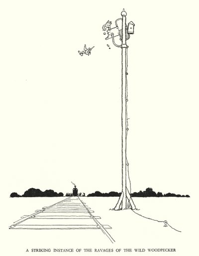 Ilustracja do Ribaldry na kolei autorstwa W. Heatha Robinsona (lito) autorstwa William Heath Robinson