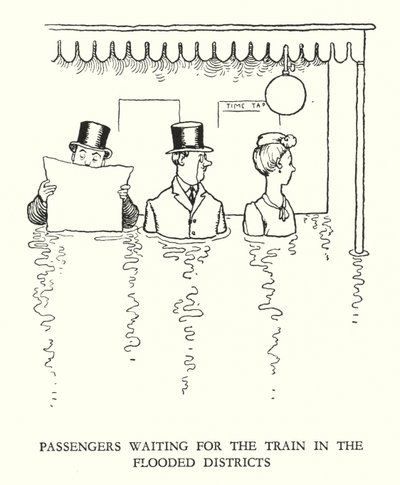 Ilustracja do Ribaldry na kolei autorstwa W. Heatha Robinsona (lito) autorstwa William Heath Robinson