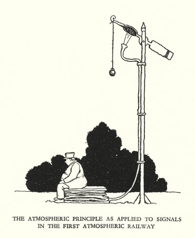 Ilustracja do Ribaldry na kolei autorstwa W. Heatha Robinsona (lito) autorstwa William Heath Robinson