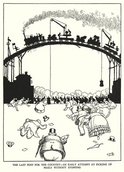 Ilustracja do Ribaldry na kolei autorstwa W. Heatha Robinsona (lito) autorstwa William Heath Robinson