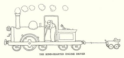 Ilustracja do Ribaldry na kolei autorstwa W. Heatha Robinsona (lito) autorstwa William Heath Robinson