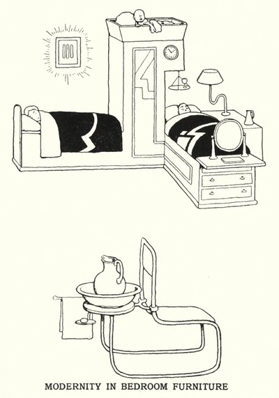 Nowoczesność w meblach do sypialni (lito) autorstwa William Heath Robinson