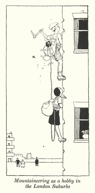 Alpinizm jako hobby na przedmieściach Londynu (litos) autorstwa William Heath Robinson