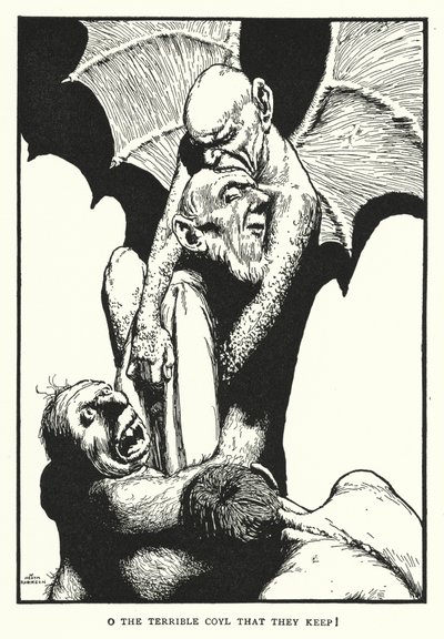 O straszny Coyl, którego trzymają! (lito) autorstwa William Heath Robinson