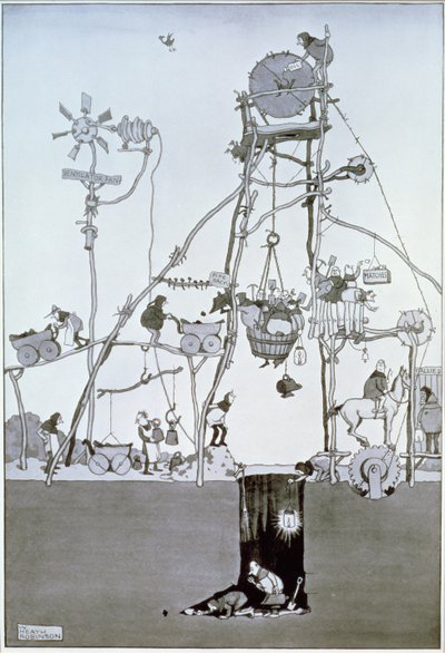 Głowa szybu, ok. 1930 r autorstwa William Heath Robinson
