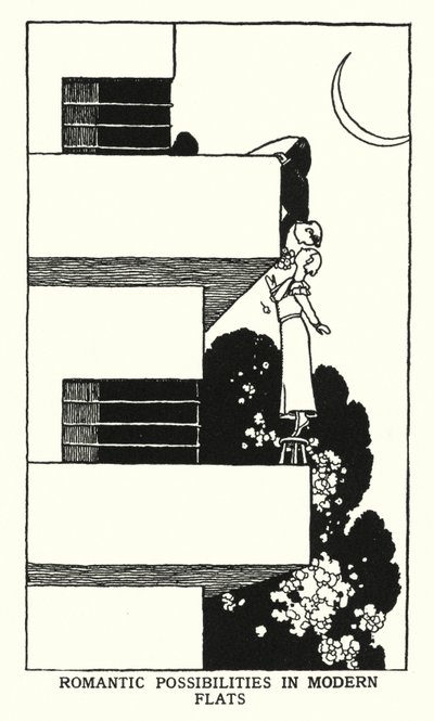 Romantyczne możliwości w nowoczesnych mieszkaniach (lito) autorstwa William Heath Robinson