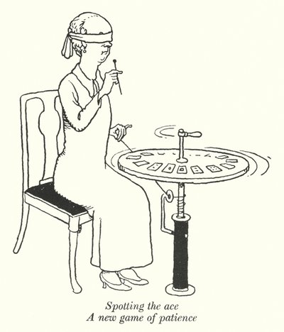Dostrzeganie asa, nowa gra cierpliwości (litografia) autorstwa William Heath Robinson