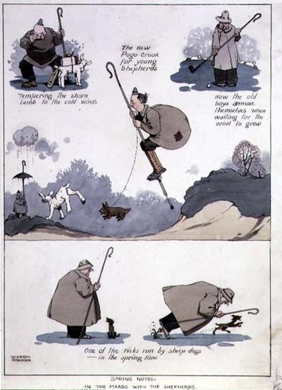 Wiosenne nuty - W miodach z pasterzami (akwarela) autorstwa William Heath Robinson