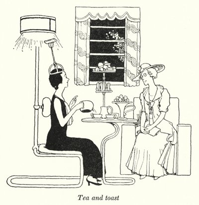 Herbata i tosty (lito) autorstwa William Heath Robinson
