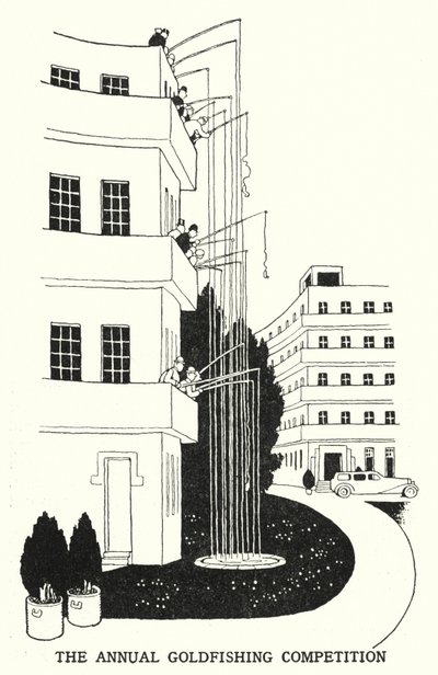 Coroczny Konkurs Goldfishing (litos) autorstwa William Heath Robinson