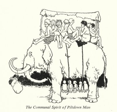 Społeczny Duch Człowieka z Piltdown (lito) autorstwa William Heath Robinson