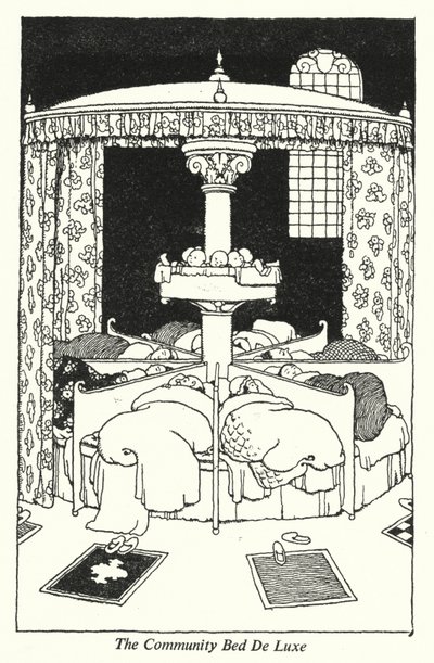 Łóżko społeczne De Luxe (lito) autorstwa William Heath Robinson
