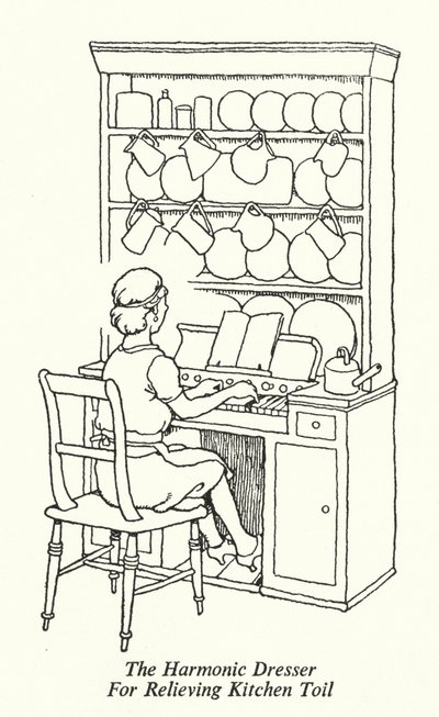 Harmonijna Komoda do Uwalniania Kuchni (Lito) autorstwa William Heath Robinson