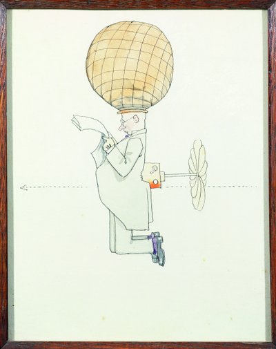 Osobisty system podróży lotniczych dla dżentelmenów autorstwa William Heath Robinson