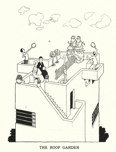 Ogród na dachu (lito) autorstwa William Heath Robinson