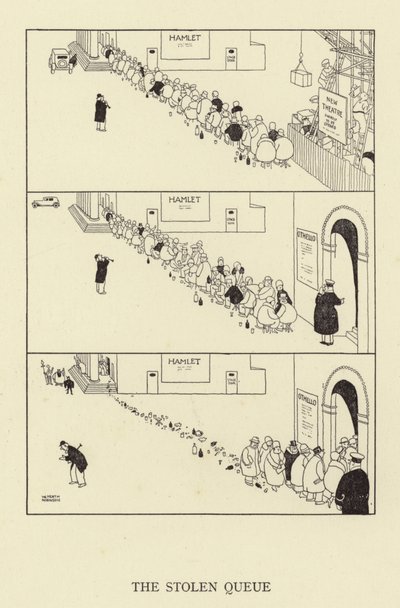 Skradziona kolejka autorstwa William Heath Robinson
