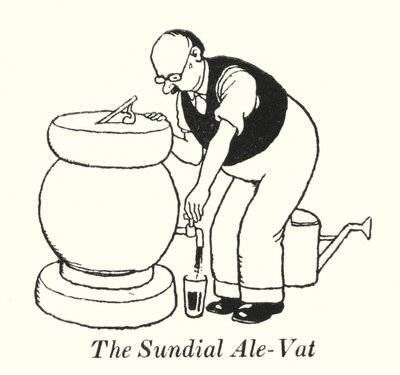 Zegar słoneczny Ale-Vat (lito) autorstwa William Heath Robinson