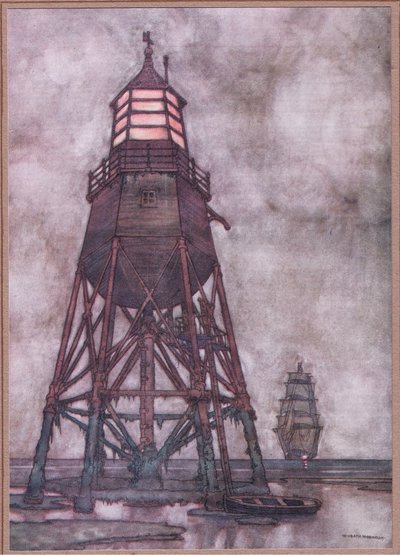 Wybrzeże mądre światła Anglii autorstwa William Heath Robinson