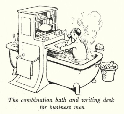 Połączenie wanny i biurka dla biznesmenów (lito) autorstwa William Heath Robinson