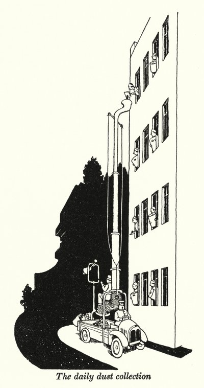 Codzienne odpylanie (litografia) autorstwa William Heath Robinson