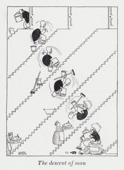 Pochodzenie człowieka (lito) autorstwa William Heath Robinson