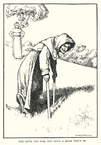 Diabeł był chory, diabeł byłby mnichem (lito) autorstwa William Heath Robinson