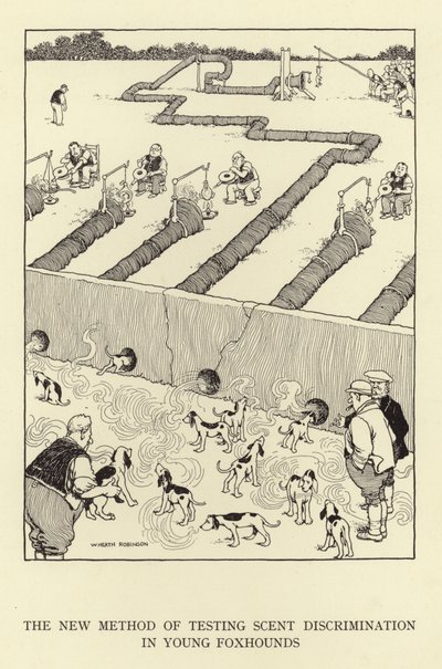 Nowa metoda badania rozróżniania zapachu u młodych lisów autorstwa William Heath Robinson