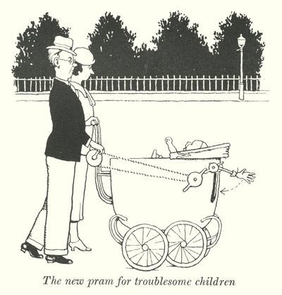 Nowy wózek dla kłopotliwych dzieci (litho) autorstwa William Heath Robinson