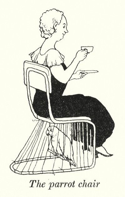 Krzesło dla papugi (lito) autorstwa William Heath Robinson