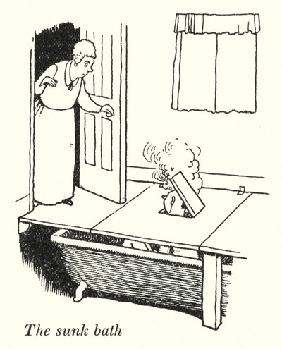 Zatopiona wanna (lito) autorstwa William Heath Robinson