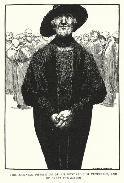 To polubowne usposobienie uczyniło go czcigodnym i wielkim szacunkiem (lito) autorstwa William Heath Robinson