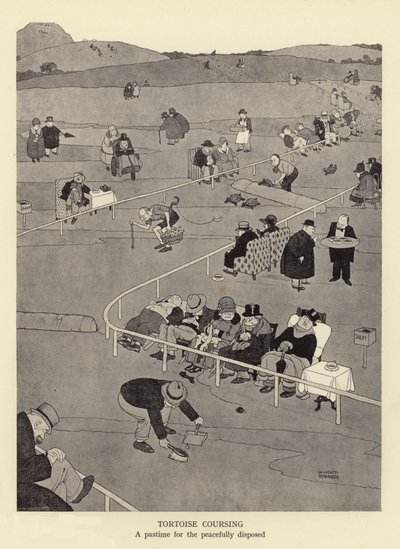 Tortoise coursing, rozrywka dla spokojnie usposobionych autorstwa William Heath Robinson