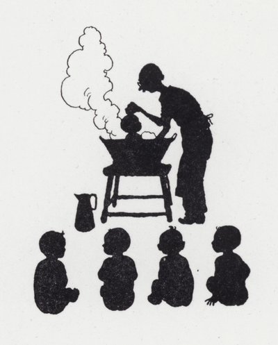Mycie niemowląt (lito) autorstwa William Heath Robinson
