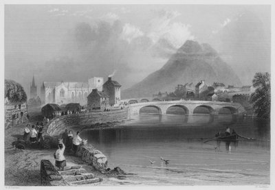 Ballina, hrabstwo Mayo (grawerowanie) autorstwa William Henry (after) Bartlett