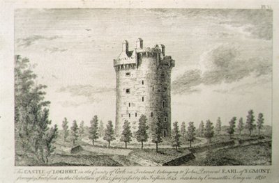 Zamek Howel, Barony of Kells, hrabstwo Kilkenny, Irlandia, z „Krajobrazy i starożytności Irlandii” George