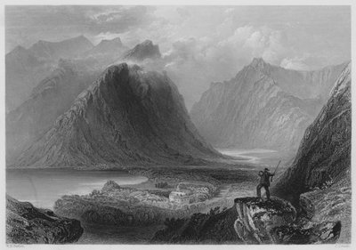 Delphi Lodge, Connemara (grawerowanie) autorstwa William Henry (after) Bartlett
