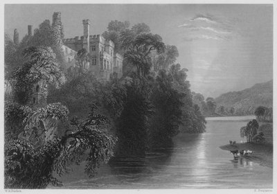 Zamek Lismore, hrabstwo Waterford (grawerowanie) autorstwa William Henry (after) Bartlett
