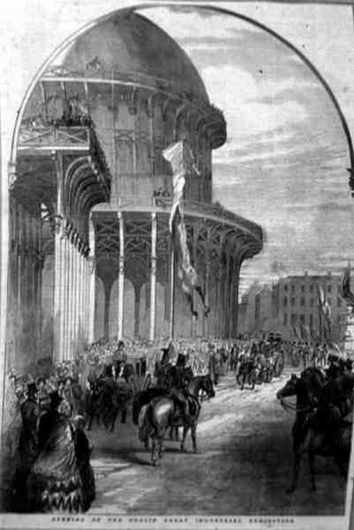 Otwarcie Wielkiej Wystawy Przemysłowej z 1853 r. w Dublinie, z „Scenery and Antiquities of Ireland” George