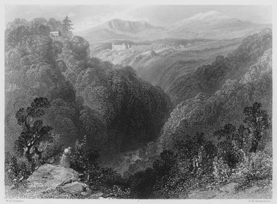 Powerscourt z Dargle, hrabstwo Wicklow (grawerowanie) autorstwa William Henry (after) Bartlett