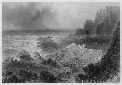 Grobla Olbrzyma, z góry (rycina) autorstwa William Henry (after) Bartlett