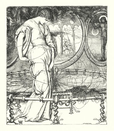 Pani Shalott (rycina) autorstwa William Henry (after) Hunt