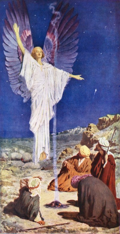Pierwszy Noel (kolorowa litografia) autorstwa William Henry (after) Margetson