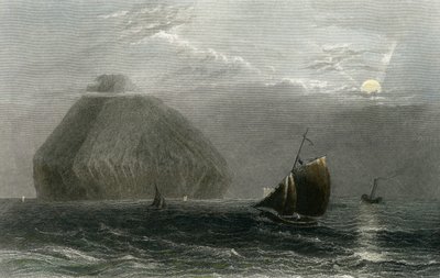 Ailsa Craig, grawerowane przez J. T. Willmore (ręcznie kolorowane grawerowanie) autorstwa William Henry Bartlett